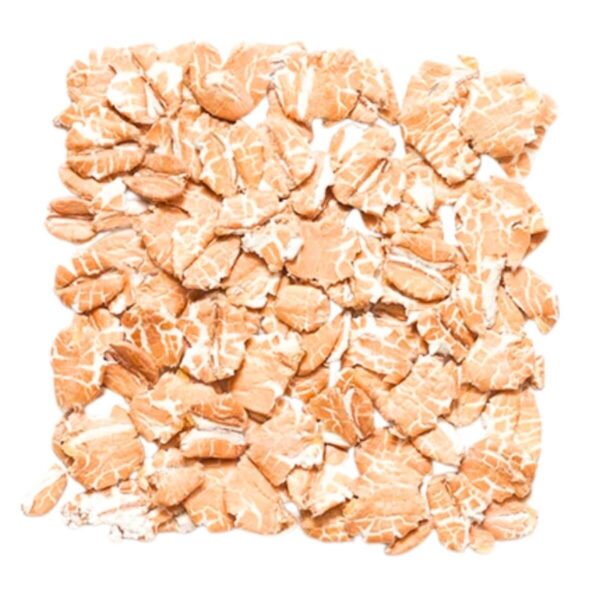 Flat red wheat flakes for breakfast cereals and bakery products