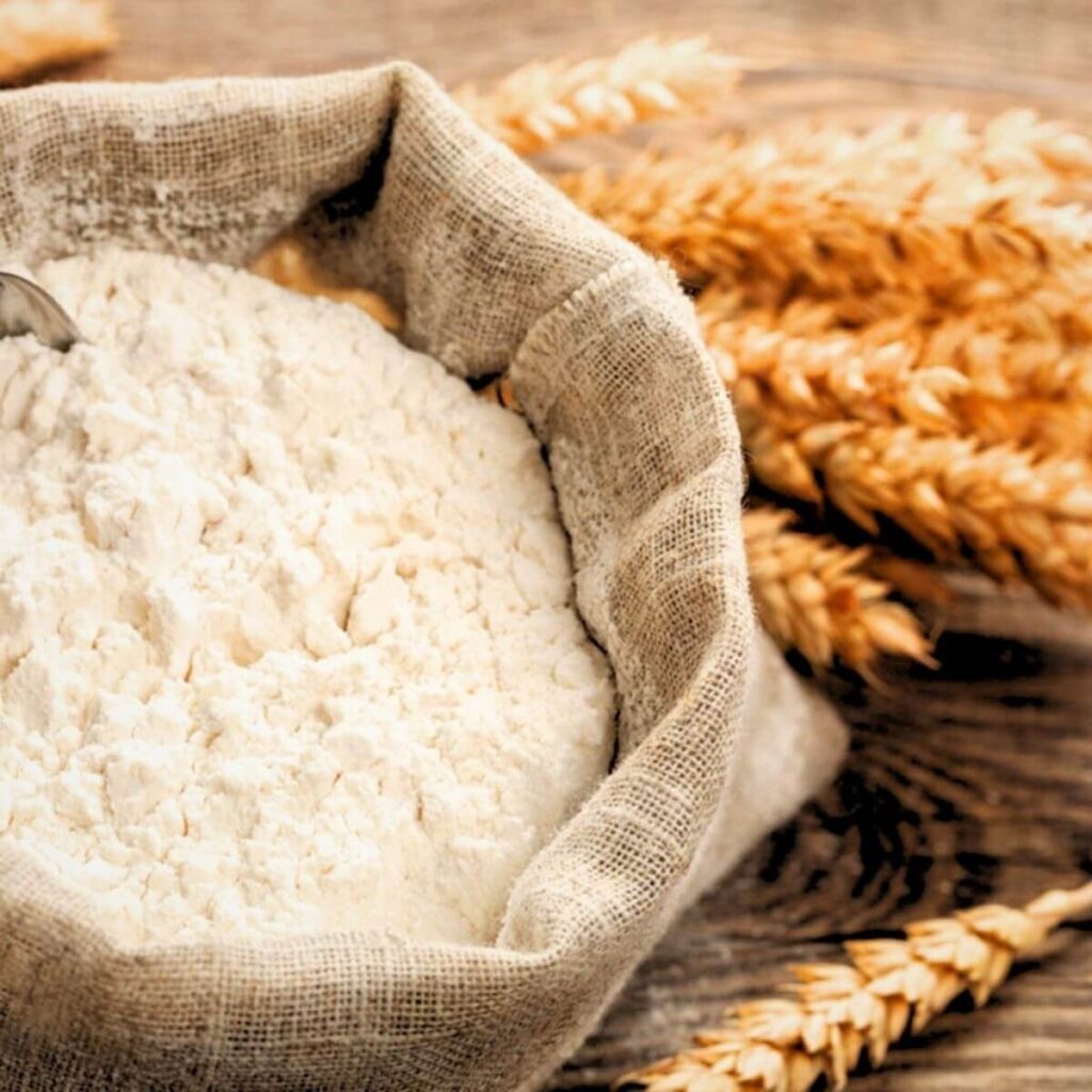 Wheat starch powder with wheat grains for industrial and food processing