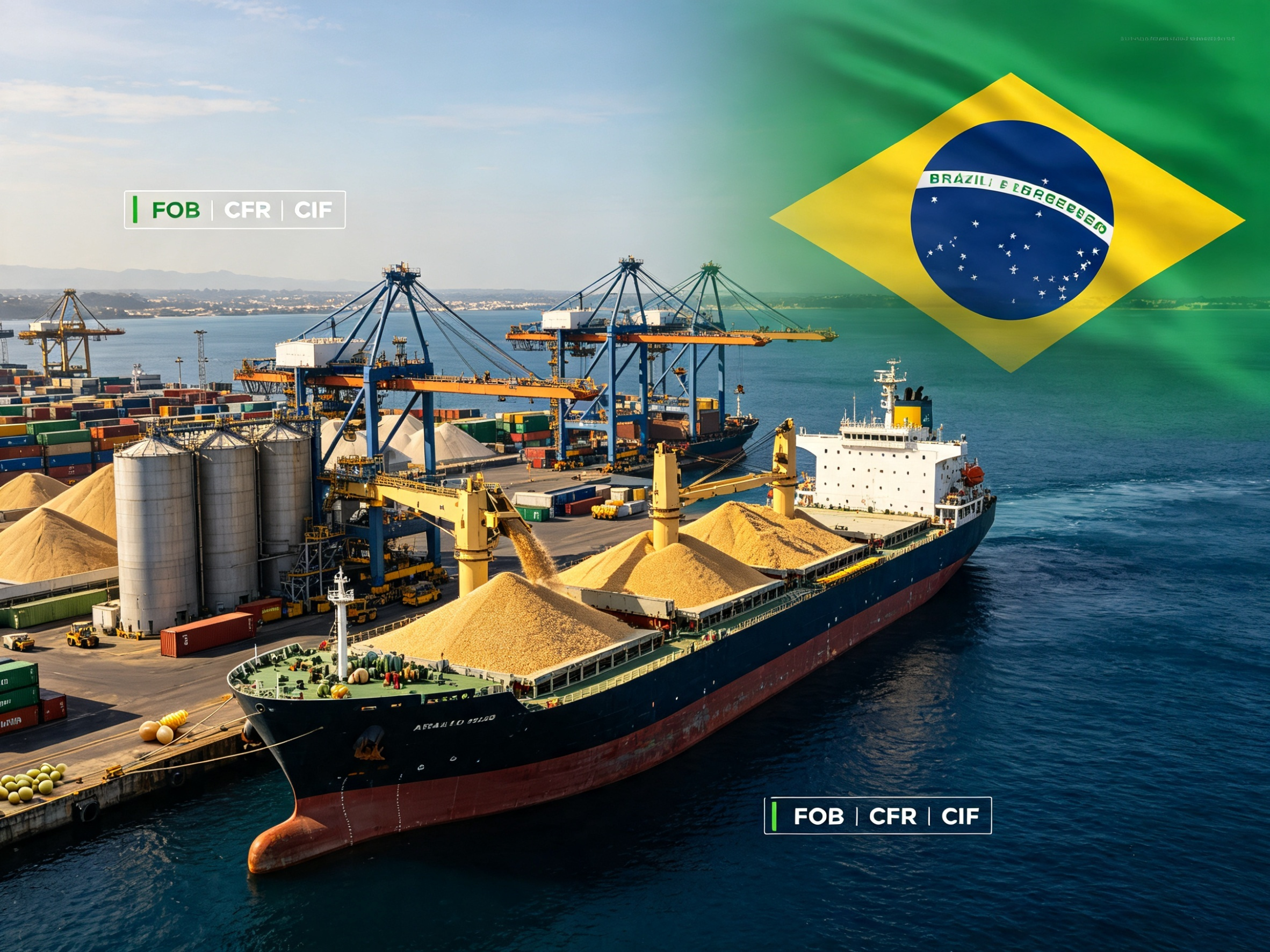 FOB vs CIF vs CFR for Brazilian imports at a Brazilian agricultural export port